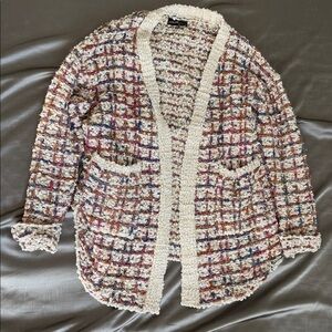 Ontwelfth Chic Textured Multicolor Oversized Cardigan